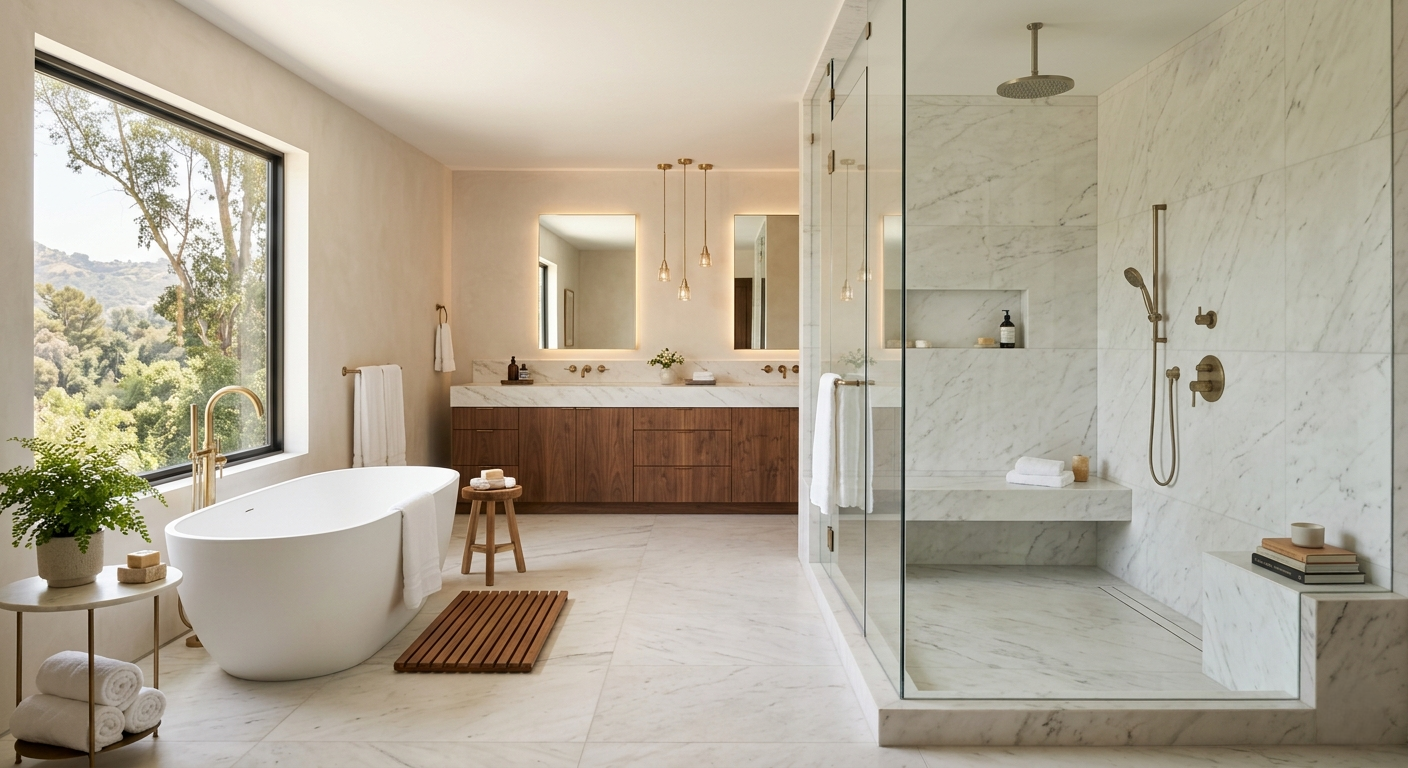 Luxury spa bathroom remodel Pacific Palisades