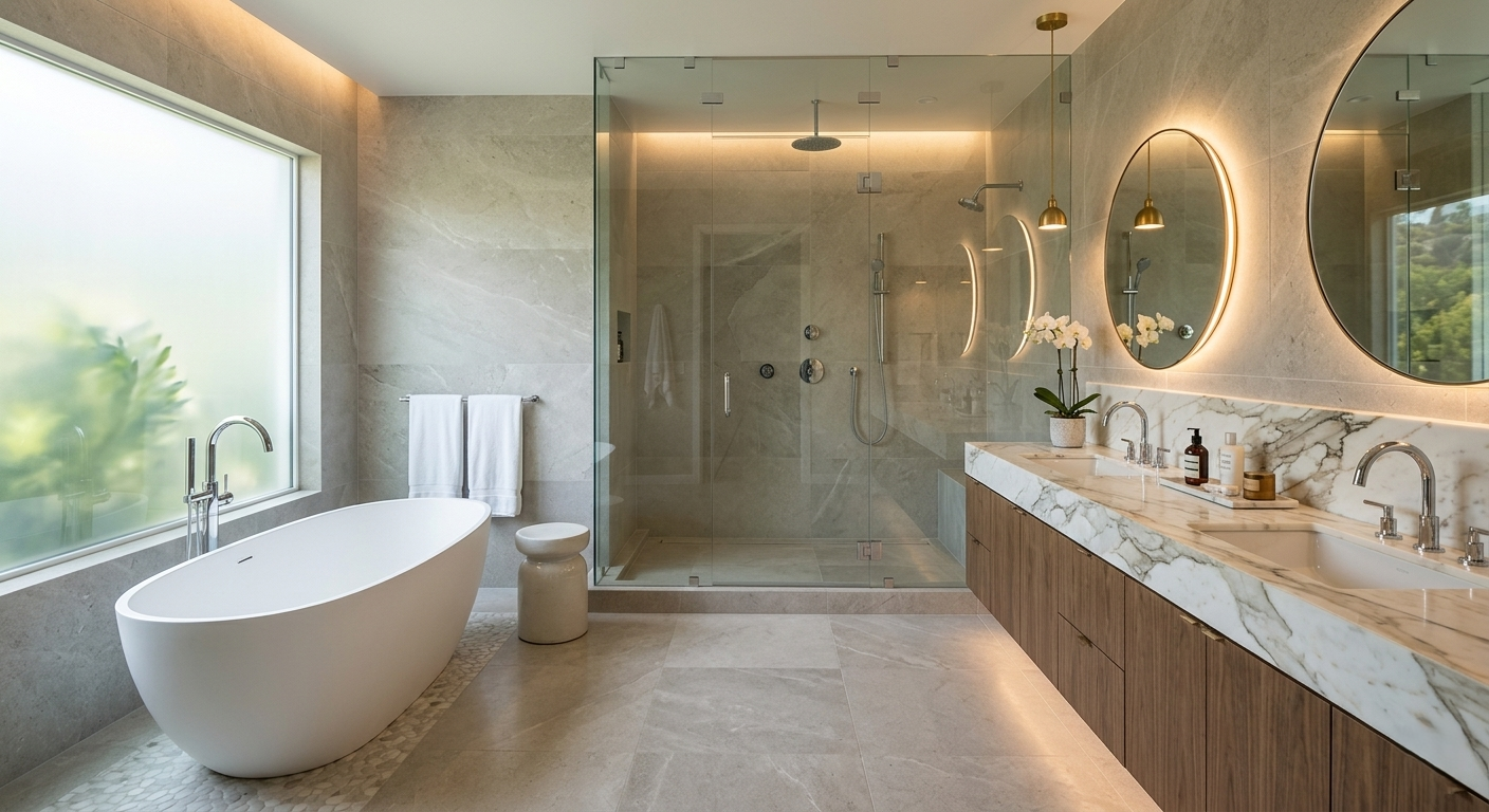 Primary bathroom remodel Riviera Pacific Palisades spa suite