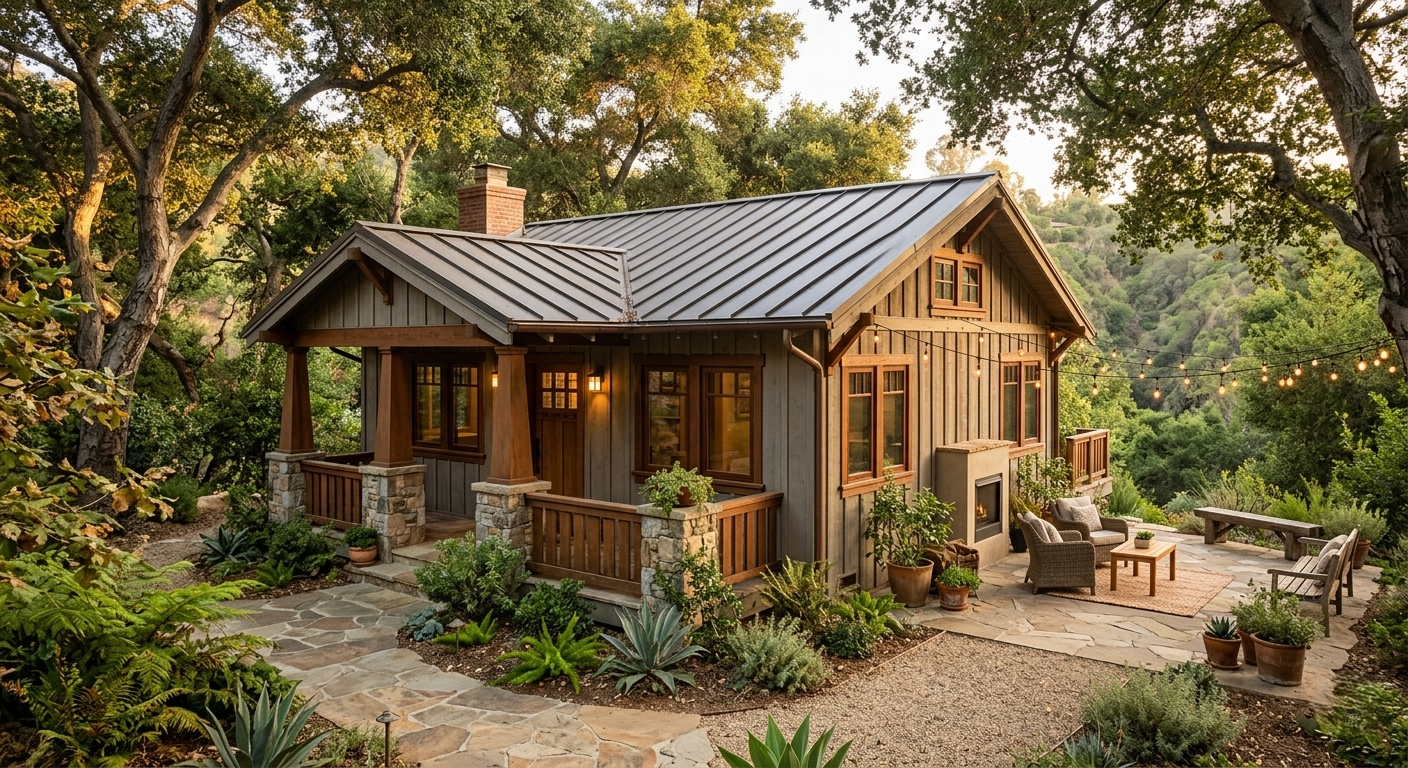 ADU guest house Rustic Canyon Pacific Palisades craftsman style
