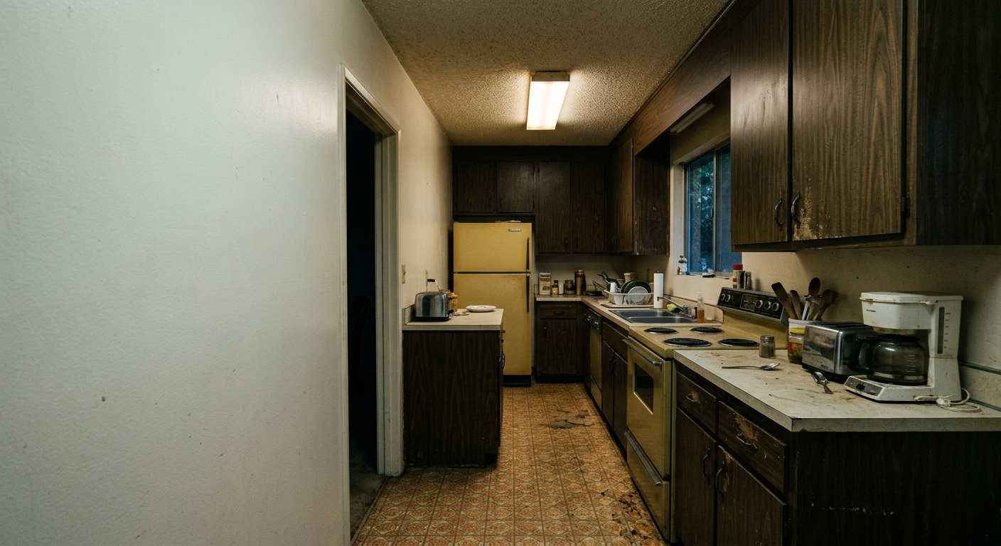 Before compartmentalized galley kitchen Pacific Palisades 1960s closed floor plan