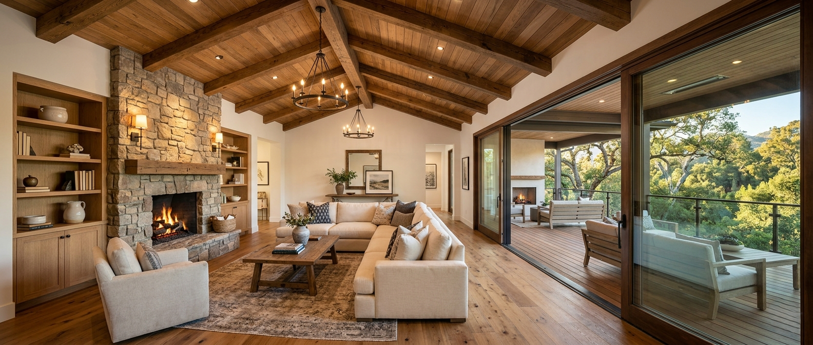 Family room addition open plan Pacific Palisades great room expansion
