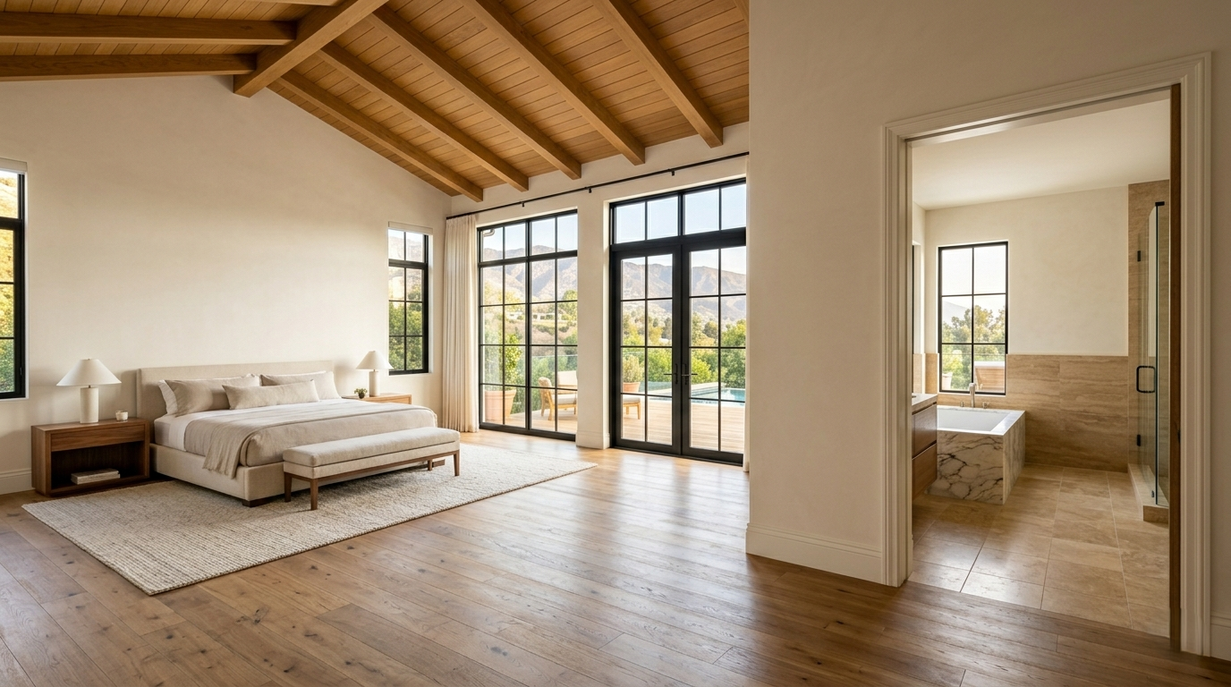 Primary suite addition Pacific Palisades luxury bedroom bathroom expansion